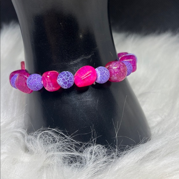 Dragon Vein Agate and Quartz Bracelet - Picture 3 of 4